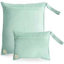 Mushie - Water Resistant Wet Bags, Large & Small Reusable Storage Bag, Set of 2 Roman Green Image 1