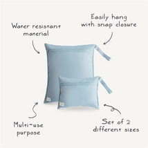 Mushie - Water Resistant Wet Bags, Large & Small Reusable Storage Bag, Set of 2 Roman Green Image 2