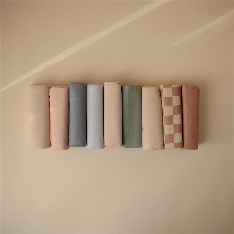 Mushie - Waterproof Changing Pad Liners, 100% Organic Cotton, Set of 3, Blue Combo Image 3