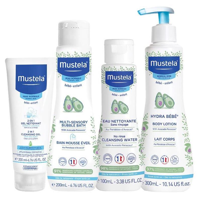 Mustela - 4Pk Baby Bath Time Essentials Gift Set