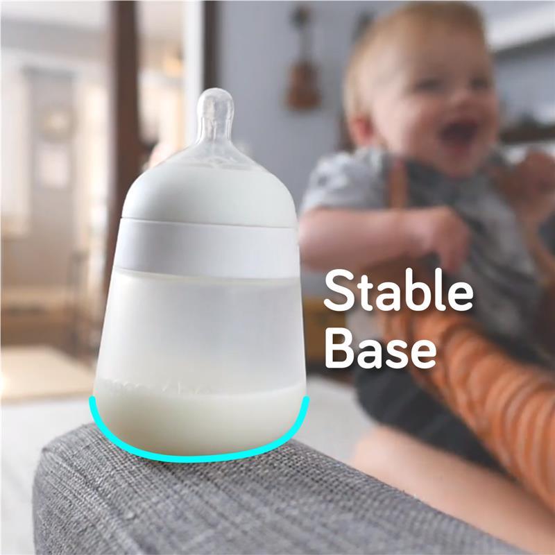 Nanobebe - Flexy Silicone Baby Bottles, Anti-Colic, Natural Feel, 2-Pack, White, 9 oz Image 5
