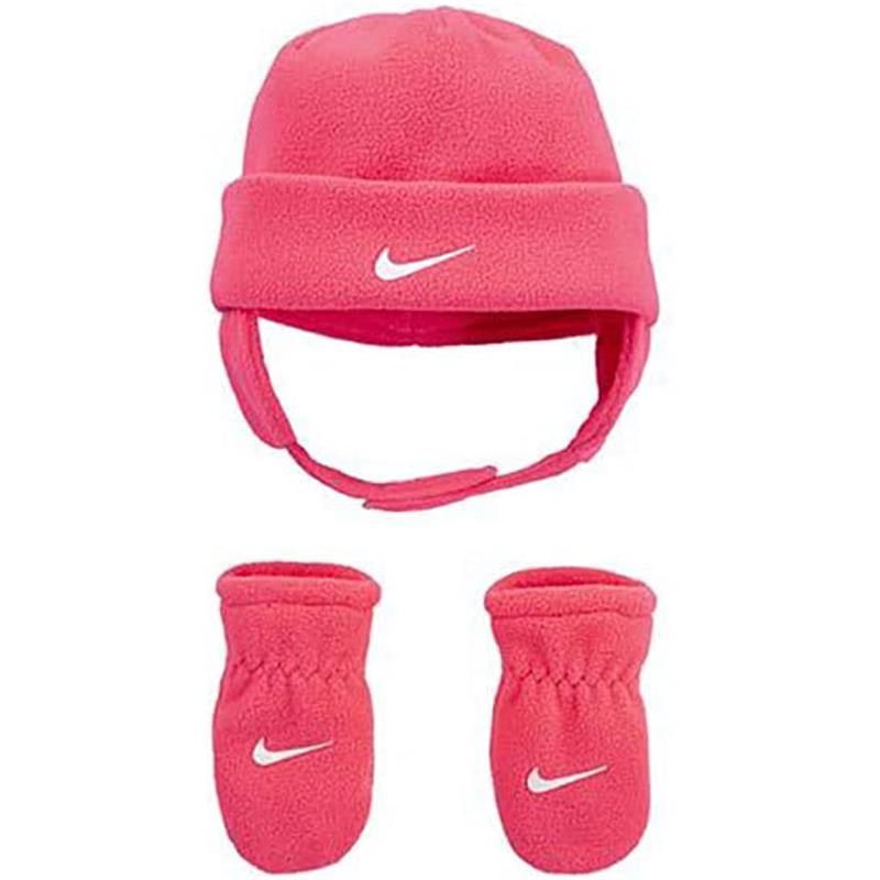 aanraken tempo Reproduceren Nike - Baby Girl Swoosh Trapper Beanie & Glove Set, Pink, 12/24M