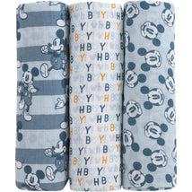 Nojo - Mickey 3 Pk Printed Muslin Swaddles Image 1