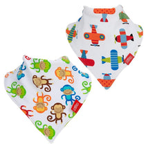 Nuby 2Pk Dribble Catcher Bandana Bibs, Super Absorbent Drool Bib With Soft Comfort Neckline, Boy Image 1