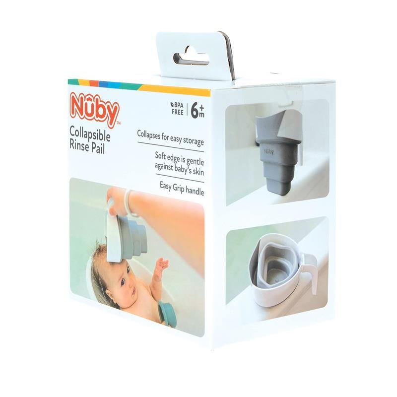 Nuby - Collapsible Bath Rinse Pail In, White/Gray Image 4