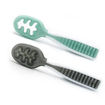 NumNum Dual Stage Pre-Spoon GOOtensils - Glacier Green & Storm Gray Image 1