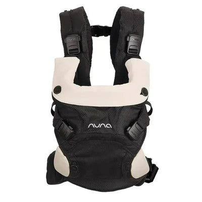 Nuna CUDL™ clik Baby Carrier in Caviar color featuring adjustable straps and buckles for secure carrying.