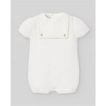 Paz Rodriguez - Baby Knit Newborn Romper Lino, White Image 1