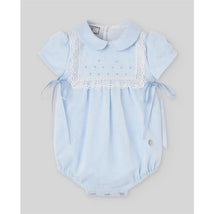 Paz Rodriguez Baby Woven Newborn Shortsleeved Romper Fogar, Light Blue Image 1