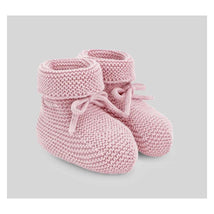 Paz Rodriguez Knit Newborn Booties Esencial Dune Pink Image 1