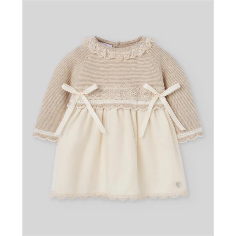 newborn brown dress Paz Rodriguez Knit Lua, Light Brown/Cream Plus-Size Wrap Dresses | SCH006667_DBL_S Dimension:20.75 L x 43.5 W x 54 H Inches organic newborn gifts