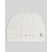 Paz Rodriguez Knit Newborn Hat Paz Oi, Light Blue/Cream Image 1