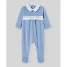 Paz Rodriguez - Knit Newborn Romper Ternura Oi, Dutch Blue Image 1
