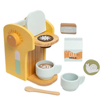 Pearhead - Barista in Training Montessori Toy Coffee Maker, Wooden Pretend Play Toy Set Image 1