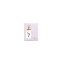 Pearhead - Seersucker Baby Book And Clean Touch Ink Pad, Pink Image 1