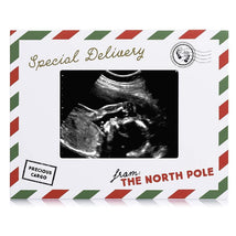 Pearhead - Special Delivery Christmas Sonogram Frame, Holiday Pregnancy Announcement Image 1