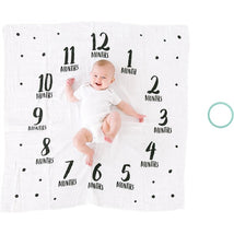 Pearhead Watch Me Grow Milestone Blanket - Black & White Image 1