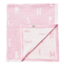 Piccolo Bambino - Feather Chenille Blanket Stroller Blanket On Wooden Hanger Pink Image 1