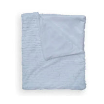 Piccolo Bambino - Textured Faux Fur Stroller Blanket On Wooden Hanger Blue Image 1