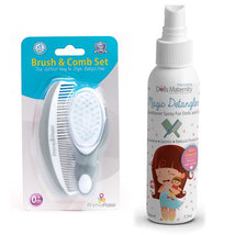 Primo Passi Super Soft Baby Comb And Brush Set (Pink) + Magic Detangler Conditioner Image 1