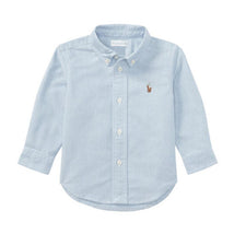Ralph Lauren Baby Cotton Oxford Long Sleeve, Blue Image 1