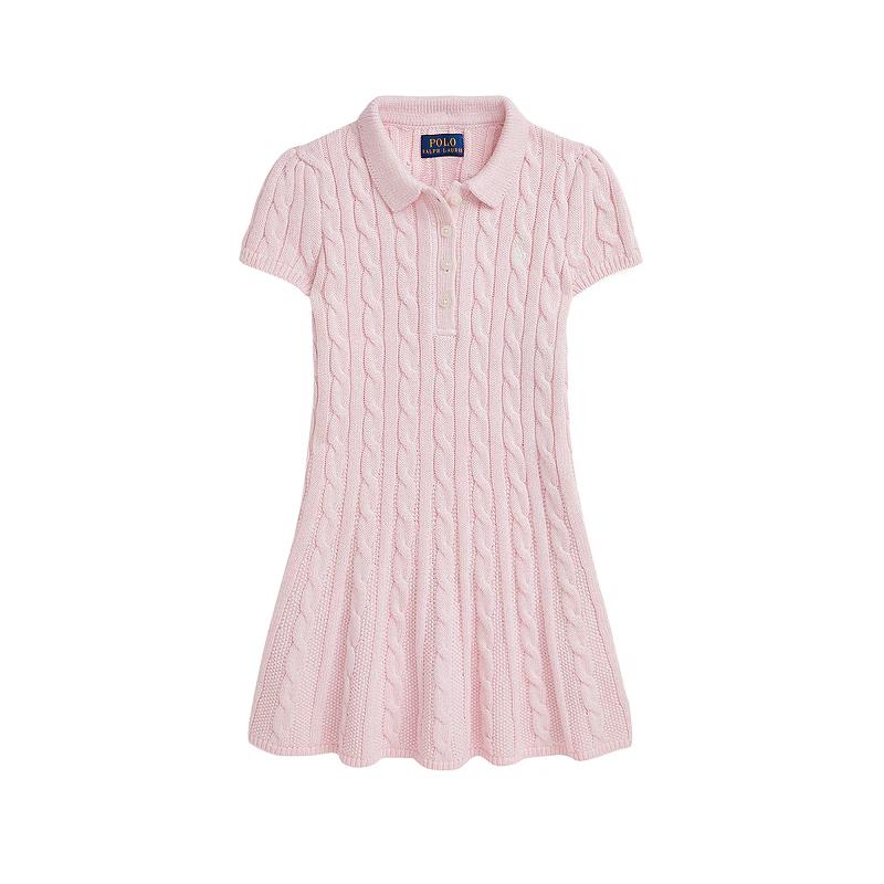 ralph lauren pink dress POLO COTTON MESH POLO Women's Summer Dress up cuffs Ralph Lauren Girl's Cable-Knit Cotton