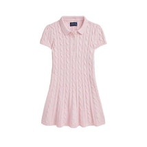 Ralph Lauren Baby - Girl Short Sleeve Cotton Cable Dress Pink Image 1