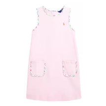 Ralph Lauren Baby - Girl Sleeveless Classic Oxford Shirt Dress W/ Printed Trim Bath Pink Image 1