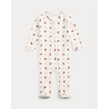 Ralph Lauren Baby Long-Sleeve Cotton Interlock Novelty Bear Printed Zip Coverall Image 1