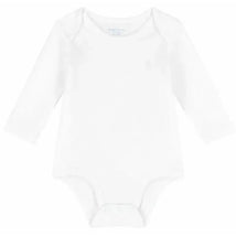 Ralph Lauren Baby - Long-Sleeve Crewneck Bodysuit, White Image 1