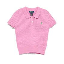 Ralph Lauren Baby - Short-Sleeve Combed Cotton Mini Cable Knit Polo, Pink/Green Image 1