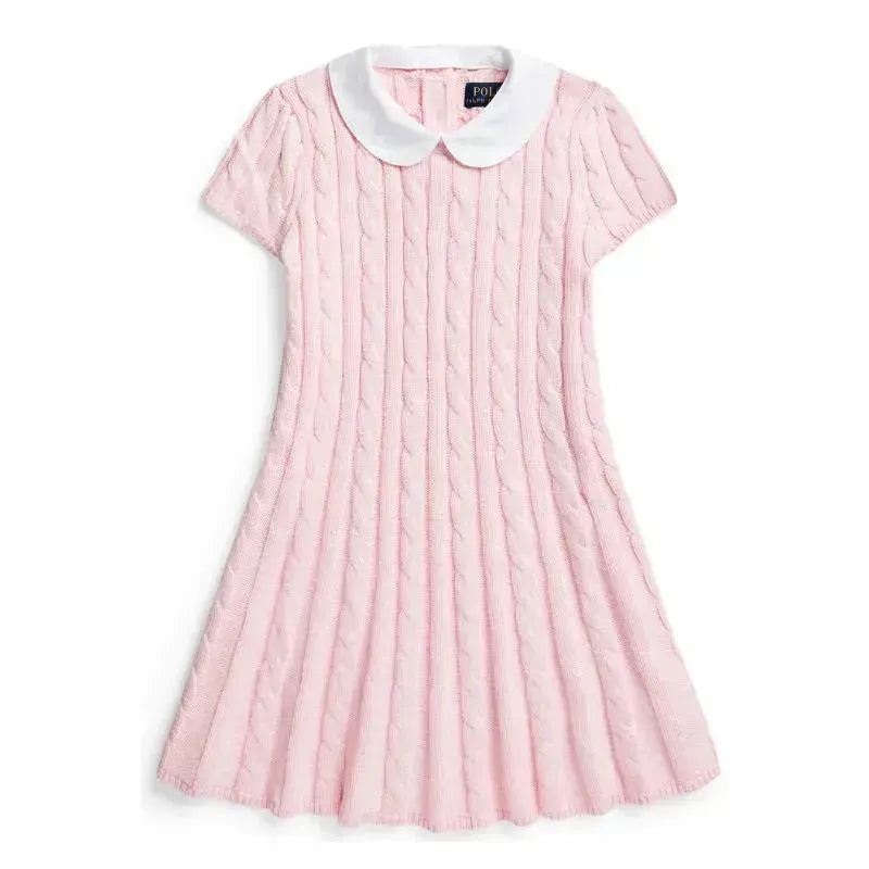 Ralph Lauren Baby - Short-Sleeve Cotton Cable Knit Sweater Dress | MacroBaby Ralph Lauren Baby - Short-Sleeve Cotton Cable Knit Sweater Dress | MacroBaby