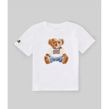 Ralph Lauren Baby - Short-Sleeve Cotton Knit Bear Graphic T-Shirt, White Image 1