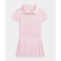 Ralph Lauren Baby - Short-Sleeve Cotton Mini Cable Knit Polo Dress Image 1