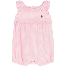 Ralph Lauren Baby - Sleeveless Oxford Mesh Bubble Shortall, Carmel Pink Image 1