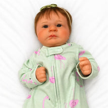 Reborn Baby Doll - White Vinyl & Rooted Black Hair, Tiara Image 1