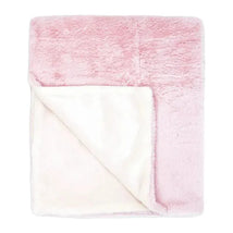 Rose Textiles - 2 Layer Faux Fur Plush Blanket, Pink Image 1