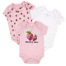 Rose Textiles - 3Pk Baby Girls Bodysuit Set, Strawberry Pink Image 1