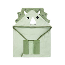 Rose Textiles - 4Pk Baby Hooded Towel Set Sage Dino Image 1