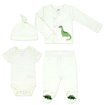 Rose Textiles - 4Pk Baby Neutral Take Me Home Set Green Dino Image 1