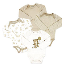 Rose Textiles 4Pk Naturelle Long Sleeve Bodysuit, Beige Image 1