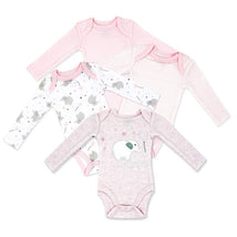 Rose Textiles 4Pk Naturelle Short Sleeve Bodysuit, Pink Image 1
