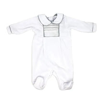 Rose Textiles - Neutral Velour Coverall, Smocking Image 1