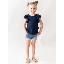 Rufflebutts - Baby Girl Light Wash Denim Shorts Image 1