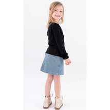 Rufflebutts - Baby Girl Light Wash Kids Ruffle Denim Skirt Image 1