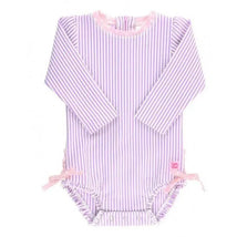 Rufflebutts - Lilac Seersucker One Piece Rash Guard Image 1