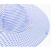 Rufflebutts - Periwinkle Blue Seersucker Swim Hat Image 2