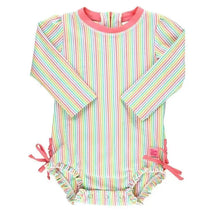 Rufflebutts - Rainbow Seersucker Long Sleeve Rash Guard Image 1