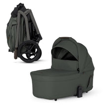 Silver Cross Breez Overnight Approved Folding Bassinet in pewter, featuring a collapsible design and a protective canopy.