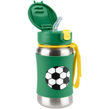 Skip Hop - Toddler Sippy Cup with Straw, Sparks Stainless Steel Straw Bottle, Soccer Image 2